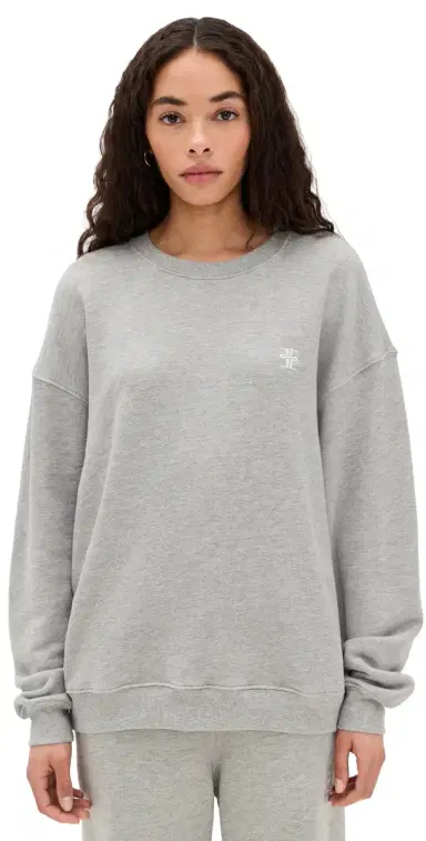 ÉTERNE Oversized Crew Neck Sweatshirt Heather Grey | Thumbnail 1 ÉTERNE Oversized Crew Neck Sweatshirt Heather Grey | Thumbnail 1