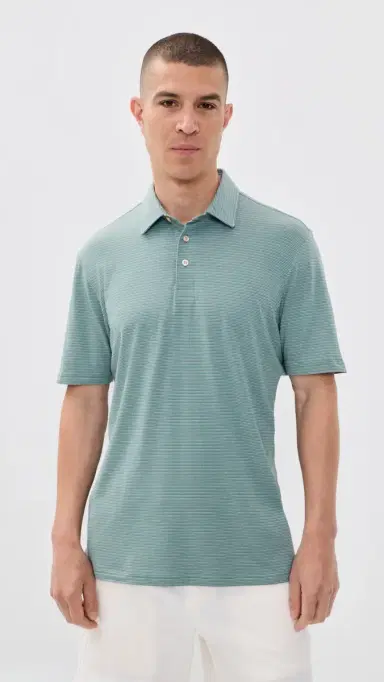 Faherty Movement Polo Aspen River Stripe | Thumbnail 2 Faherty Movement Polo Aspen River Stripe | Thumbnail 2