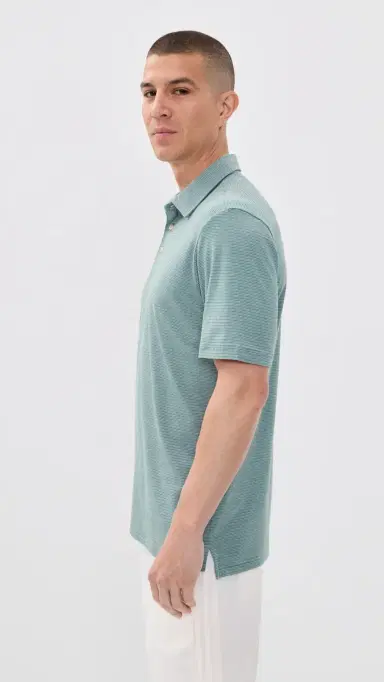 Faherty Movement Polo Aspen River Stripe | Thumbnail 4 Faherty Movement Polo Aspen River Stripe | Thumbnail 4