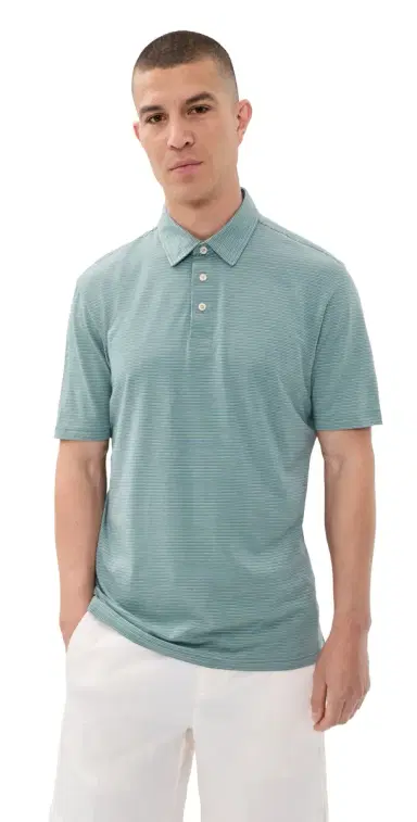 Faherty Movement Polo Aspen River Stripe | Thumbnail 1 Faherty Movement Polo Aspen River Stripe | Thumbnail 1