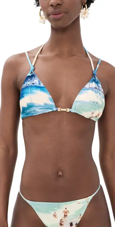 Cult Gaia Anoki Bikini Top Rio Beach Print | Thumbnail 1 Cult Gaia Anoki Bikini Top Rio Beach Print | Thumbnail 1
