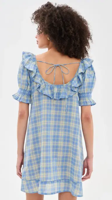 Damson Madder Harlow Mini Dress Blue 6 | Thumbnail 3 Damson Madder Harlow Mini Dress Blue 6 | Thumbnail 3