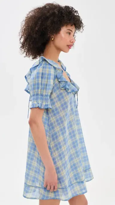 Damson Madder Harlow Mini Dress Blue 6 | Thumbnail 4 Damson Madder Harlow Mini Dress Blue 6 | Thumbnail 4