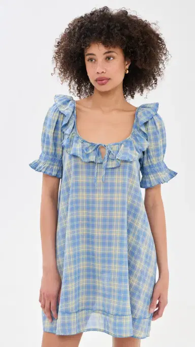 Damson Madder Harlow Mini Dress Blue 6 | Thumbnail 6 Damson Madder Harlow Mini Dress Blue 6 | Thumbnail 6