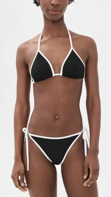 Hunza G Gina Contrast Bikini Set Black/White One Size | Thumbnail 2 Hunza G Gina Contrast Bikini Set Black/White One Size | Thumbnail 2
