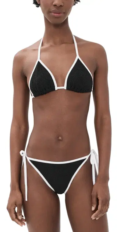 Hunza G Gina Contrast Bikini Set Black/White One Size | Thumbnail 1 Hunza G Gina Contrast Bikini Set Black/White One Size | Thumbnail 1
