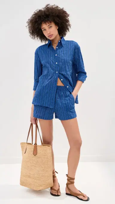 LE BOP Cecilia Shorts Blue Stripe | Thumbnail 5 LE BOP Cecilia Shorts Blue Stripe | Thumbnail 5