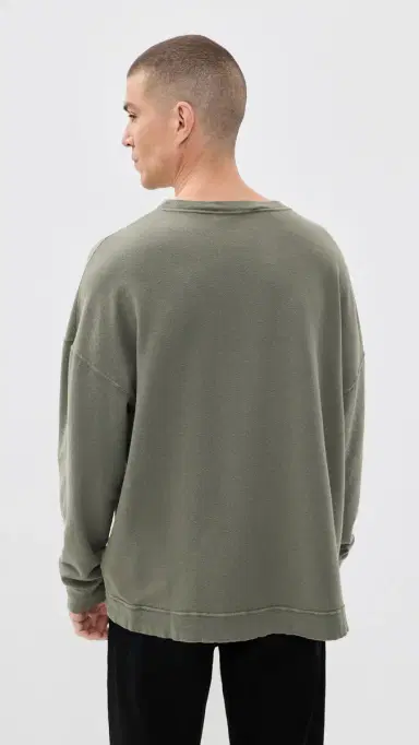 Our Legacy Slack Sweatshirt Worn Olive Rogue Loopback | Thumbnail 3 Our Legacy Slack Sweatshirt Worn Olive Rogue Loopback | Thumbnail 3