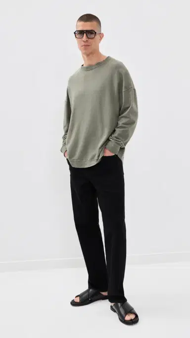 Our Legacy Slack Sweatshirt Worn Olive Rogue Loopback | Thumbnail 5 Our Legacy Slack Sweatshirt Worn Olive Rogue Loopback | Thumbnail 5
