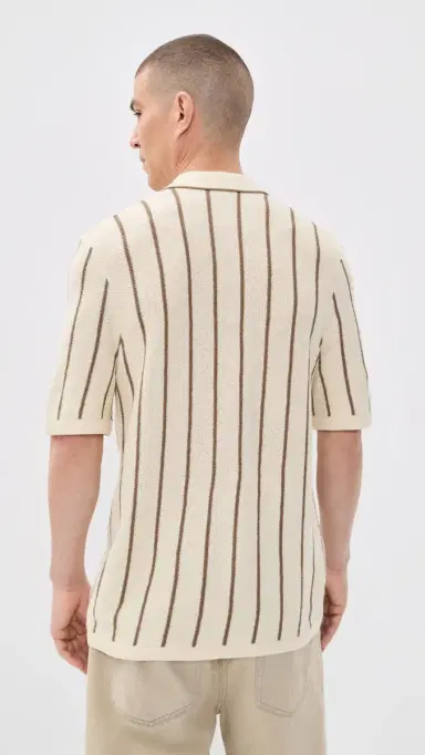 Faherty Sweater Shirt Cream Walnut tripe | Thumbnail 3 Faherty Sweater Shirt Cream Walnut tripe | Thumbnail 3