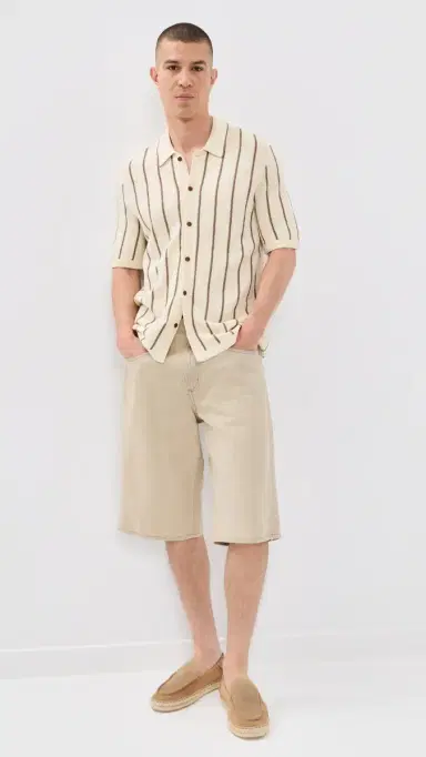 Faherty Sweater Shirt Cream Walnut tripe | Thumbnail 5 Faherty Sweater Shirt Cream Walnut tripe | Thumbnail 5