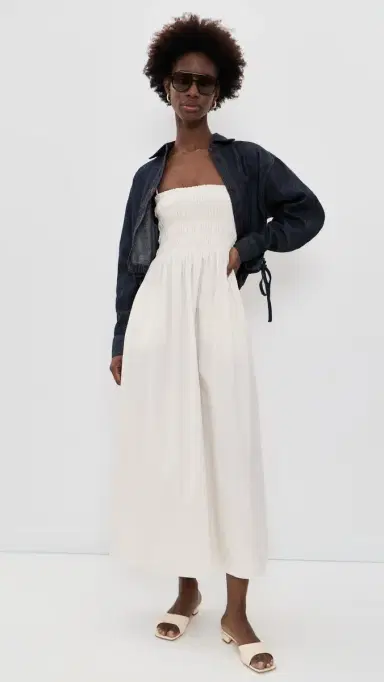 Pistola Bianca Shirred Bodice Dress oft White | Thumbnail 5 Pistola Bianca Shirred Bodice Dress oft White | Thumbnail 5