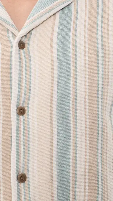 Faherty Oasis Camp Shirt Teal Cliff tripe | Thumbnail 6 Faherty Oasis Camp Shirt Teal Cliff tripe | Thumbnail 6