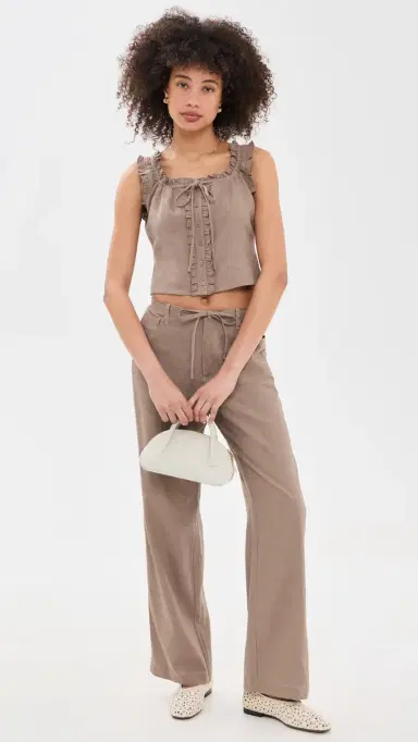 Le Jean Simone Linen Drawstring Pants Driftwood | Thumbnail 5 Le Jean Simone Linen Drawstring Pants Driftwood | Thumbnail 5