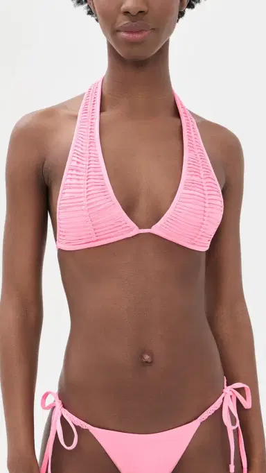 PQ Swim x AICE + OIVIA Macrame Halter Bikini Top Vivid Pink | Thumbnail 2 PQ Swim x AICE + OIVIA Macrame Halter Bikini Top Vivid Pink | Thumbnail 2