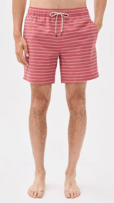 Fair Harbor x Foot Joy Bayberry Swim Trunks 7 Coastal Red Stripe | Thumbnail 2 Fair Harbor x Foot Joy Bayberry Swim Trunks 7 Coastal Red Stripe | Thumbnail 2