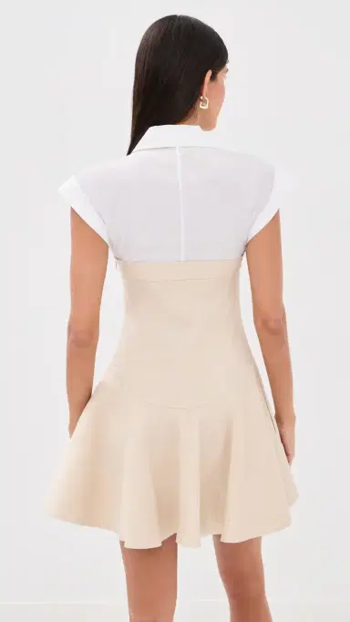 SIMKHAI Sundae Linen Blend Mini Dress Sand Multi | Thumbnail 3 SIMKHAI Sundae Linen Blend Mini Dress Sand Multi | Thumbnail 3
