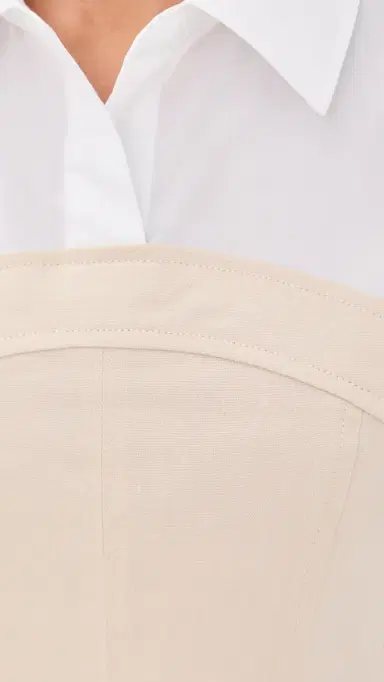 SIMKHAI Sundae Linen Blend Mini Dress Sand Multi | Thumbnail 6 SIMKHAI Sundae Linen Blend Mini Dress Sand Multi | Thumbnail 6