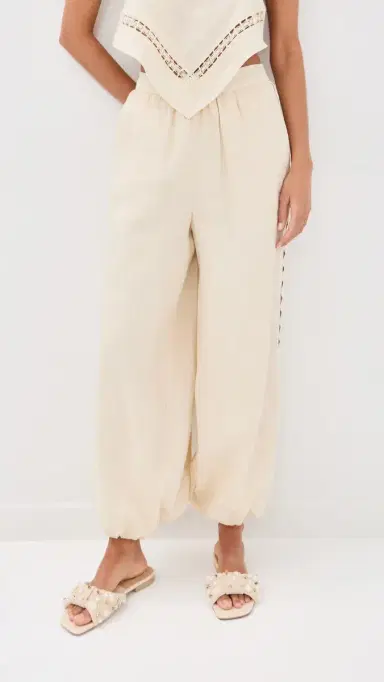 Simkhai Selah Linen Lace Balloon Pants Sand | Thumbnail 2 Simkhai Selah Linen Lace Balloon Pants Sand | Thumbnail 2