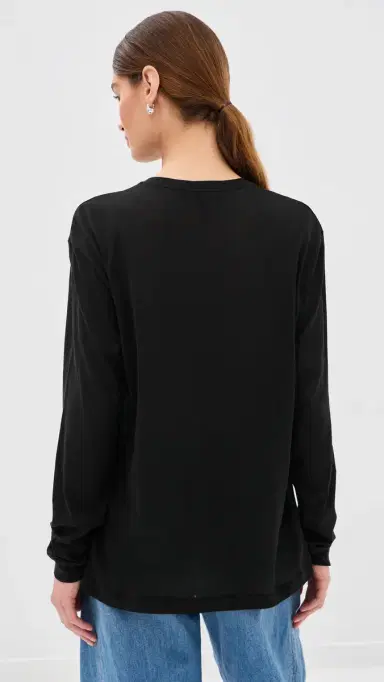 Tibi Sheer Crepe Knit Tee Black | Thumbnail 4 Tibi Sheer Crepe Knit Tee Black | Thumbnail 4