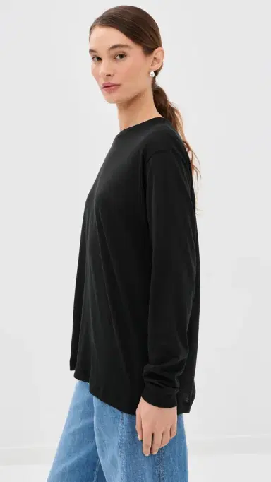 Tibi Sheer Crepe Knit Tee Black | Thumbnail 5 Tibi Sheer Crepe Knit Tee Black | Thumbnail 5