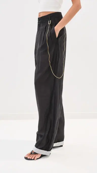 DARKPARK Phebe Chain Adorned Double Sided Wide-Leg Pants Black 44 | Thumbnail 4 DARKPARK Phebe Chain Adorned Double Sided Wide-Leg Pants Black 44 | Thumbnail 4