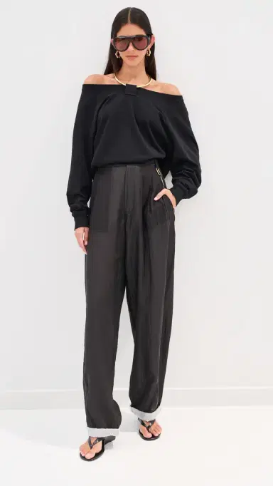 DARKPARK Phebe Chain Adorned Double Sided Wide-Leg Pants Black 44 | Thumbnail 5 DARKPARK Phebe Chain Adorned Double Sided Wide-Leg Pants Black 44 | Thumbnail 5