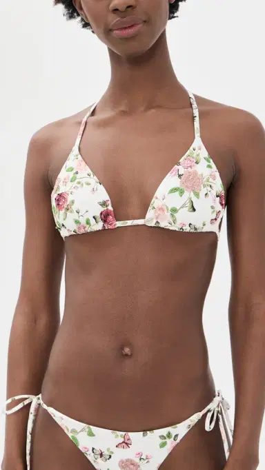 PQ Swim x AICE + OIVIA Embroidered Triangle Bikini Top English Rose | Thumbnail 2 PQ Swim x AICE + OIVIA Embroidered Triangle Bikini Top English Rose | Thumbnail 2