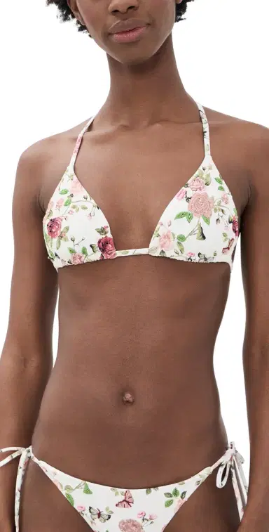 PQ Swim x AICE + OIVIA Embroidered Triangle Bikini Top English Rose | Thumbnail 1 PQ Swim x AICE + OIVIA Embroidered Triangle Bikini Top English Rose | Thumbnail 1