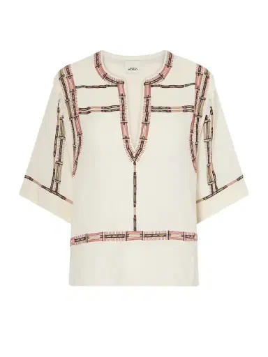 Isabel Marant Fiosa Embroidered Silk Blouse | Thumbnail 1 Isabel Marant Fiosa Embroidered Silk Blouse | Thumbnail 1