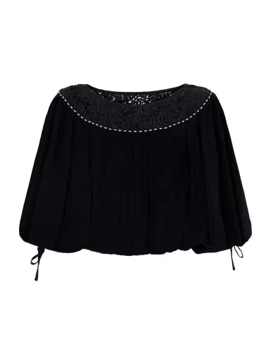 Isabel Marant Nelida Lace-trimmed Silk-gauze Blouse | Thumbnail 1 Isabel Marant Nelida Lace-trimmed Silk-gauze Blouse | Thumbnail 1