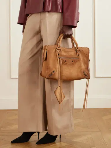Balenciaga Le City Medium Suede Shoulder Bag | Thumbnail 2 Balenciaga Le City Medium Suede Shoulder Bag | Thumbnail 2