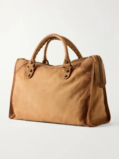 Balenciaga Le City Medium Suede Shoulder Bag | Thumbnail 4 Balenciaga Le City Medium Suede Shoulder Bag | Thumbnail 4