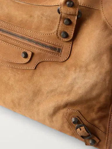 Balenciaga Le City Medium Suede Shoulder Bag | Thumbnail 5 Balenciaga Le City Medium Suede Shoulder Bag | Thumbnail 5