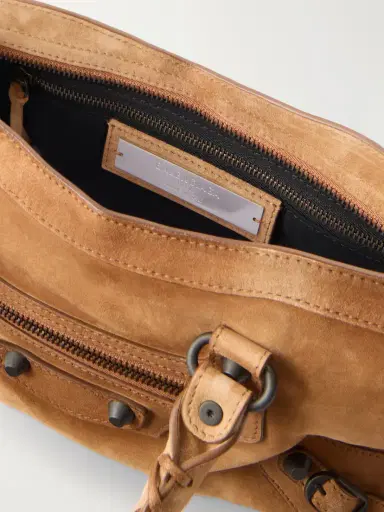 Balenciaga Le City Medium Suede Shoulder Bag | Thumbnail 6 Balenciaga Le City Medium Suede Shoulder Bag | Thumbnail 6