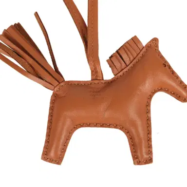 HERMÈS Hermes Rodeo Robeo Plush Charm PM Gold, Celeste, Terre Milo Lambskin and Ecru Merino Wool Palladium Hardware | Thumbnail 5 HERMÈS Hermes Rodeo Robeo Plush Charm PM Gold, Celeste, Terre Milo Lambskin and Ecru Merino Wool Palladium Hardware | Thumbnail 5
