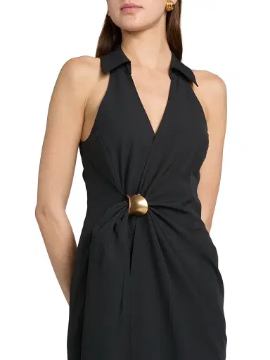 Cinq à Sept Women's Bangle Enez Midi-Dress - Black | Thumbnail 6 Cinq à Sept Women's Bangle Enez Midi-Dress - Black | Thumbnail 6