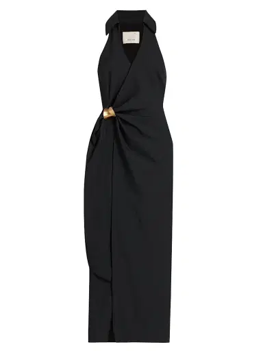 Cinq à Sept Women's Bangle Enez Midi-Dress - Black | Thumbnail 1 Cinq à Sept Women's Bangle Enez Midi-Dress - Black | Thumbnail 1