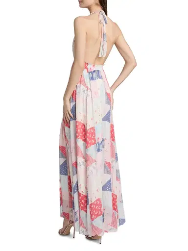 LoveShackFancy Women's Fancy Patchwork-Print Halter Maxi Dress - Blueberry Sundae | Thumbnail 5 LoveShackFancy Women's Fancy Patchwork-Print Halter Maxi Dress - Blueberry Sundae | Thumbnail 5