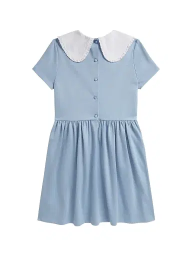 Polo Ralph Lauren Little Girl's & Girl's Blueberry-Embroidered Stretch Ponte Dress - Estate Blue | Thumbnail 2 Polo Ralph Lauren Little Girl's & Girl's Blueberry-Embroidered Stretch Ponte Dress - Estate Blue | Thumbnail 2