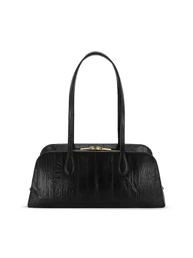 Vince Women's Eel Athene Leather Shoulder Bag - Black | Thumbnail 3 Vince Women's Eel Athene Leather Shoulder Bag - Black | Thumbnail 3