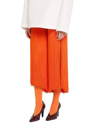 Alaïa Women's Fringed High Socks - Orange | Thumbnail 3 Alaïa Women's Fringed High Socks - Orange | Thumbnail 3