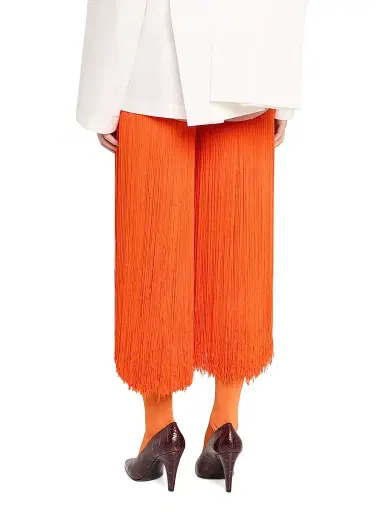 Alaïa Women's Fringed High Socks - Orange | Thumbnail 4 Alaïa Women's Fringed High Socks - Orange | Thumbnail 4