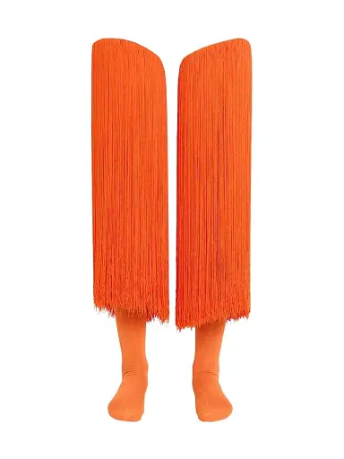 Alaïa Women's Fringed High Socks - Orange | Thumbnail 1 Alaïa Women's Fringed High Socks - Orange | Thumbnail 1