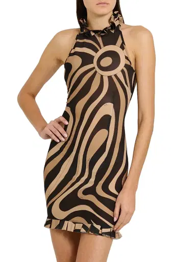 Pucci Women's L'Alba Printed Mesh Minidress - Beige Nero | Thumbnail 4 Pucci Women's L'Alba Printed Mesh Minidress - Beige Nero | Thumbnail 4