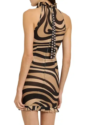 Pucci Women's L'Alba Printed Mesh Minidress - Beige Nero | Thumbnail 5 Pucci Women's L'Alba Printed Mesh Minidress - Beige Nero | Thumbnail 5