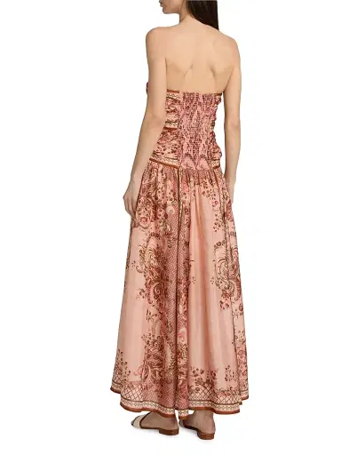 Zimmermann Women's Aster Scarf Paisley Silk Midi-Dress - Pink Paisley Floral | Thumbnail 5 Zimmermann Women's Aster Scarf Paisley Silk Midi-Dress - Pink Paisley Floral | Thumbnail 5