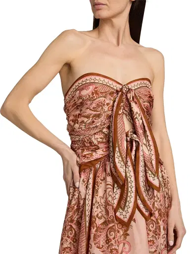 Zimmermann Women's Aster Scarf Paisley Silk Midi-Dress - Pink Paisley Floral | Thumbnail 7 Zimmermann Women's Aster Scarf Paisley Silk Midi-Dress - Pink Paisley Floral | Thumbnail 7