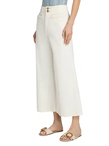 Zimmermann Women's Roselight Braided Pocket Crop Flare Jeans | Thumbnail 4 Zimmermann Women's Roselight Braided Pocket Crop Flare Jeans | Thumbnail 4