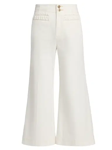 Zimmermann Women's Roselight Braided Pocket Crop Flare Jeans | Thumbnail 1 Zimmermann Women's Roselight Braided Pocket Crop Flare Jeans | Thumbnail 1